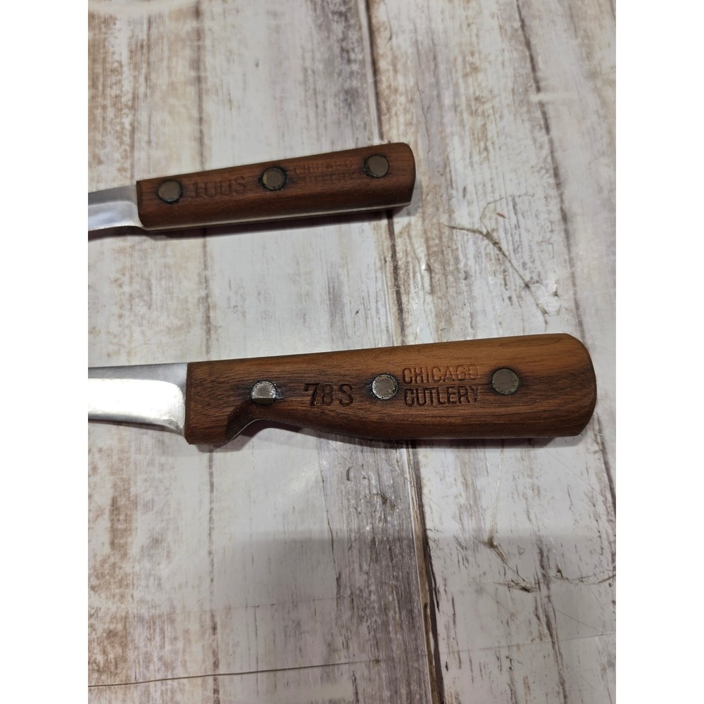Chicago Cutlery Vintage Knife Set Walnut Wood Handles‎ with Block 7-Piece Set - Picture 10 of 16